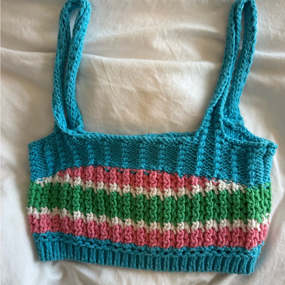 Colorful Knit Crop Top